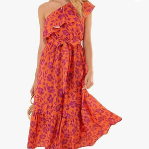 NWT Boho Maxi Long Dress/Elastic Waist/Tie Belt/Floral /A-Line/Lightweight